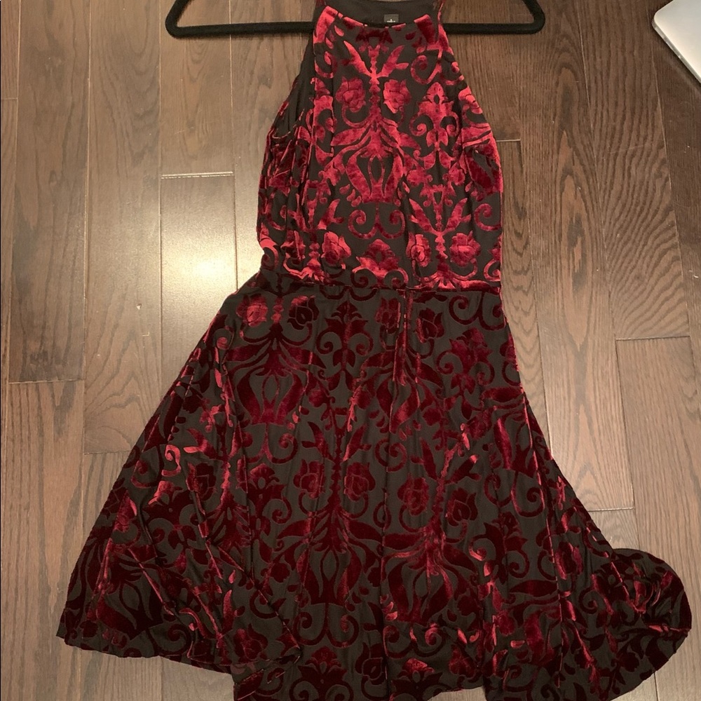 red velvet dress